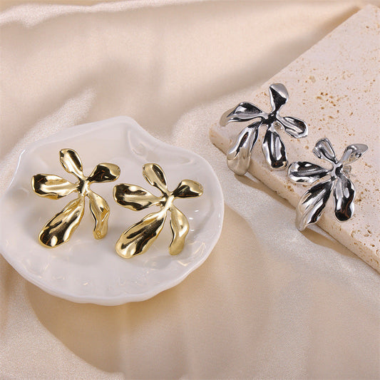 Fashion Metal Flower Earrings For Women Ooho