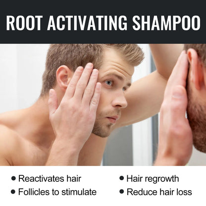 Root Activator Shampoo, Natural Hair Regrowth Shampoos, Unisex Hair Thickening Shampoo, Gently Shampoo For Men & Women, Nourishing Long Lasting Hair Care For Darker & Thicker Hair Ooho