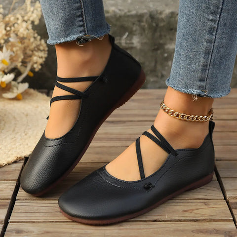 Fashion Square Toe Flats Shoes Shallow Slip-on  Loafers Casual Cozy Shoes Ooho