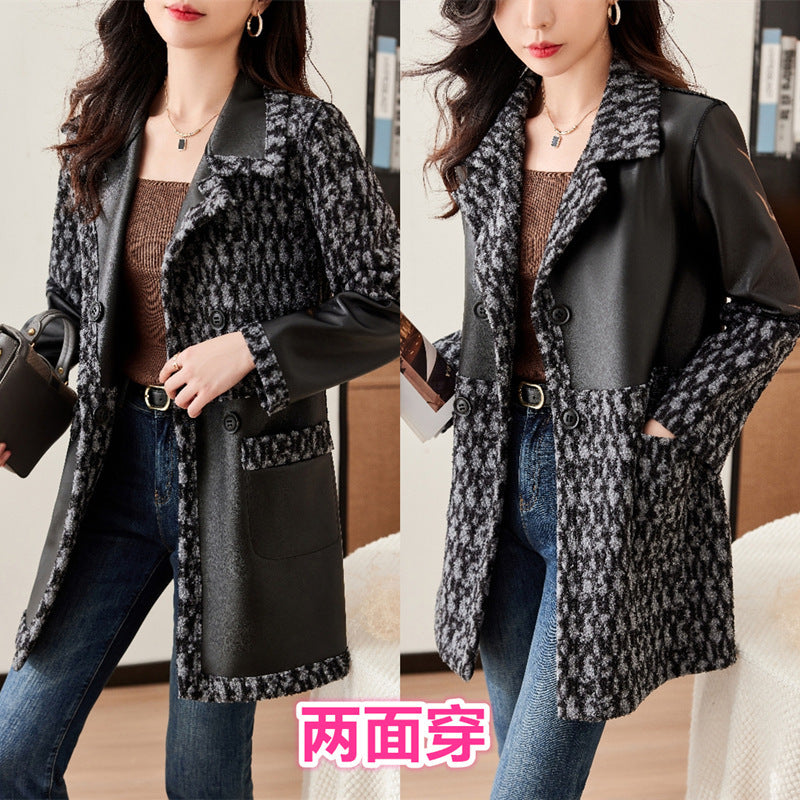Haining Leather Coat for Women – Premium Stylish Outerwear, Trendy Leather Jacket Ooho