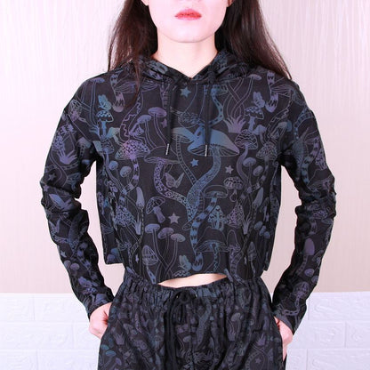 New Mushroom Reflective Hoodies Women Ooho