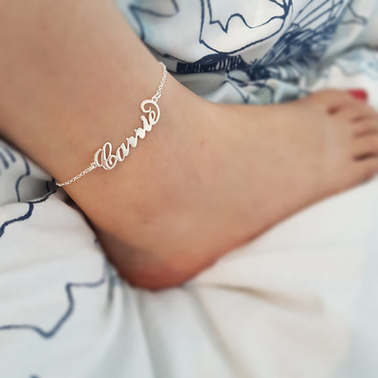 Summer Personalized Custom Name Anklets For Women Stainless Steel Cable Chain Gold Colour Sandy Beach Exquisite Jewelry Present Ooho