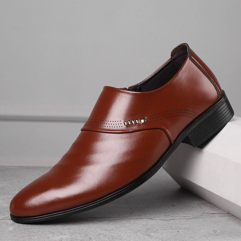 Casual pointed toe shoes men leather shoes men Ooho