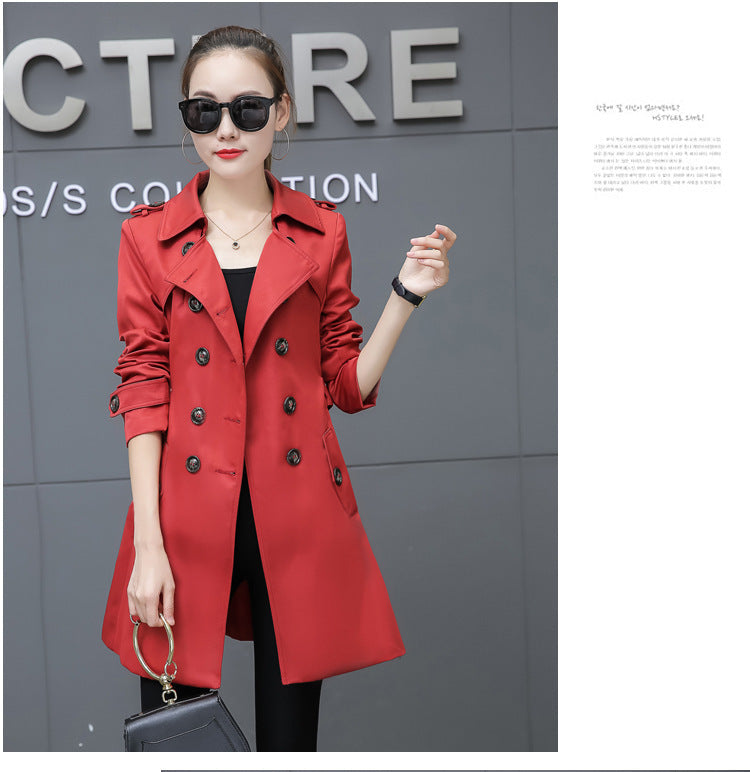 Slim Women’s Plus Size Mid-Length Trench Coat – Stylish & Comfortable Outerwear Ooho