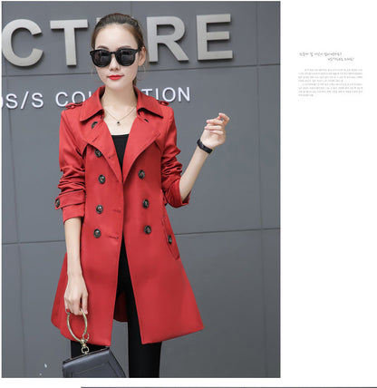 Slim Women’s Plus Size Mid-Length Trench Coat – Stylish & Comfortable Outerwear Ooho
