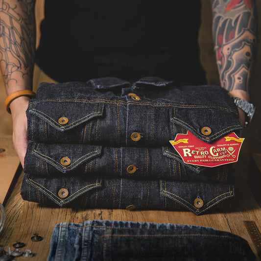 Original Color Denim Jacket Motorcycle Slim Jacket Men Ooho