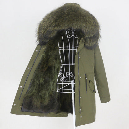 Women's Winter Real Fur Parka – Long Natural Fur Lined Warm Jacket Ooho