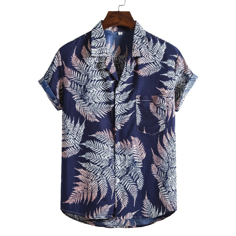 Men Short sleeved beach shirts men New printed T shirt Ooho