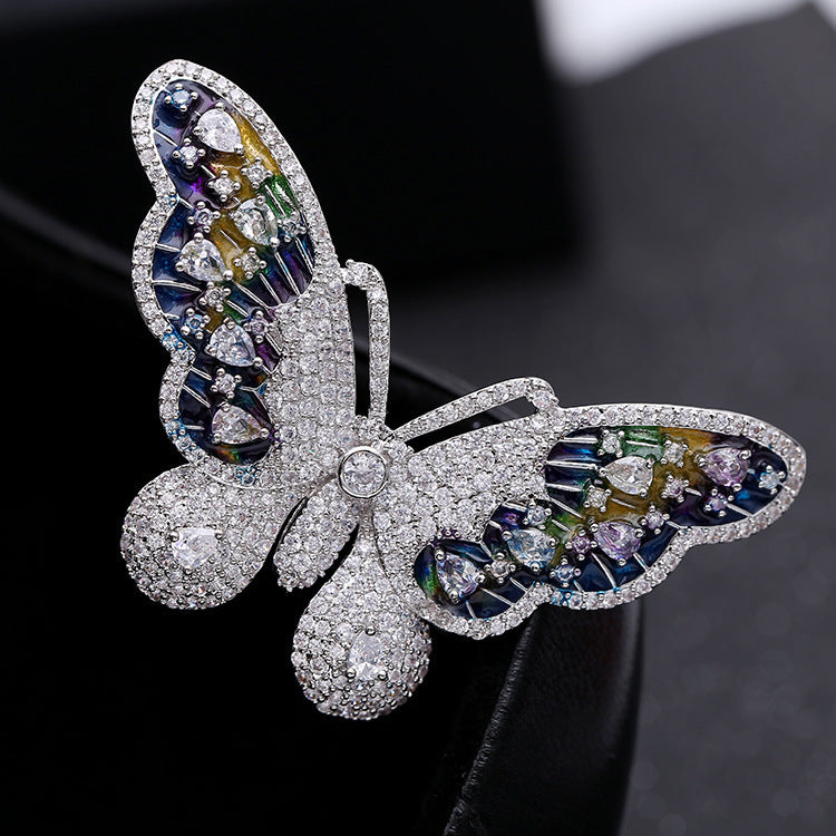 Red Trees Brand High Quality Butterfly Insect Brooches For Women Wedding With Cubic Zirconia Sweater Accessories Brooch Drop Ooho