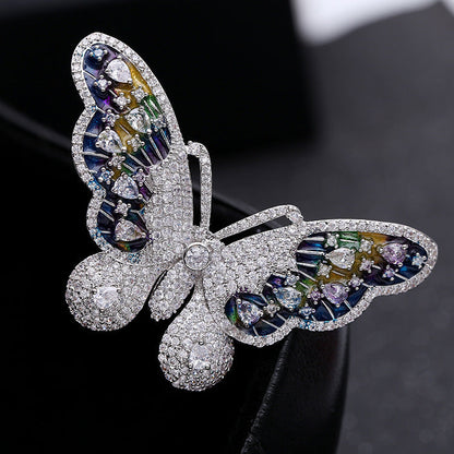 Red Trees Brand High Quality Butterfly Insect Brooches For Women Wedding With Cubic Zirconia Sweater Accessories Brooch Drop Ooho