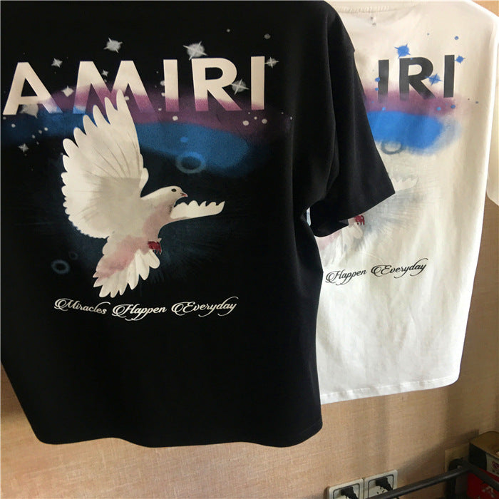 Peace pigeon print T-shirts for men and women Ooho