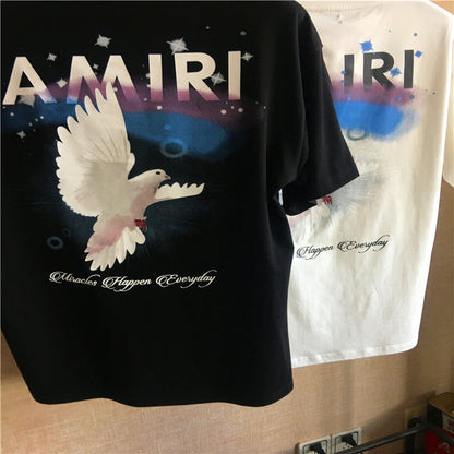 Peace pigeon print T-shirts for men and women Ooho