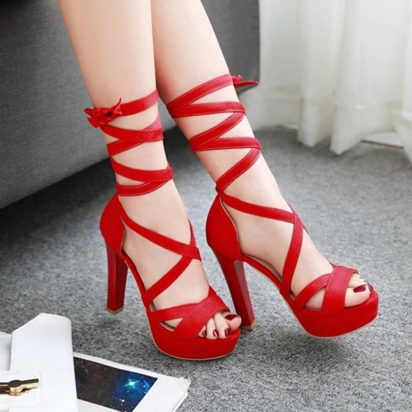 Women's Waterproof Platform Super High Heel Sandals Ooho