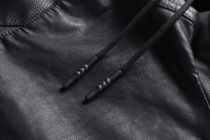 Winter Stand-collar PU Jacket Leather Jacket Men Ooho