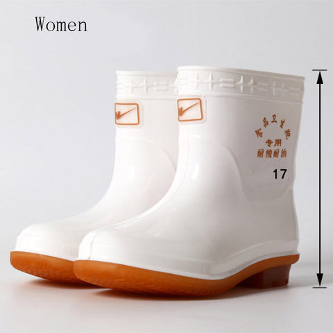 Short White Rain Boots For Men and Women Ooho
