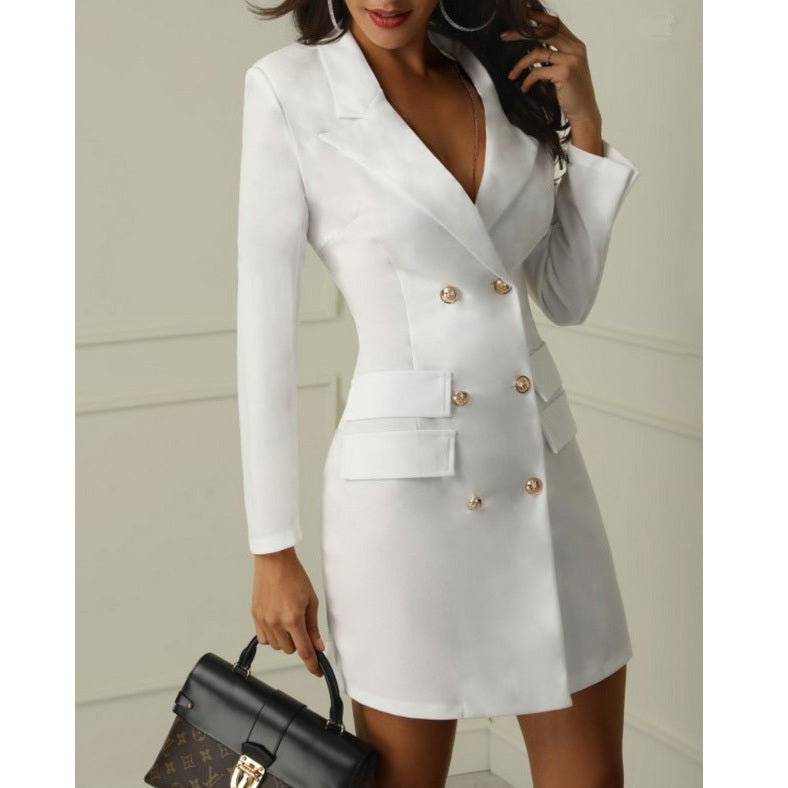 Double-Breasted Coat Dress for Women | Elegant Stylish Winter Outerwear Ooho