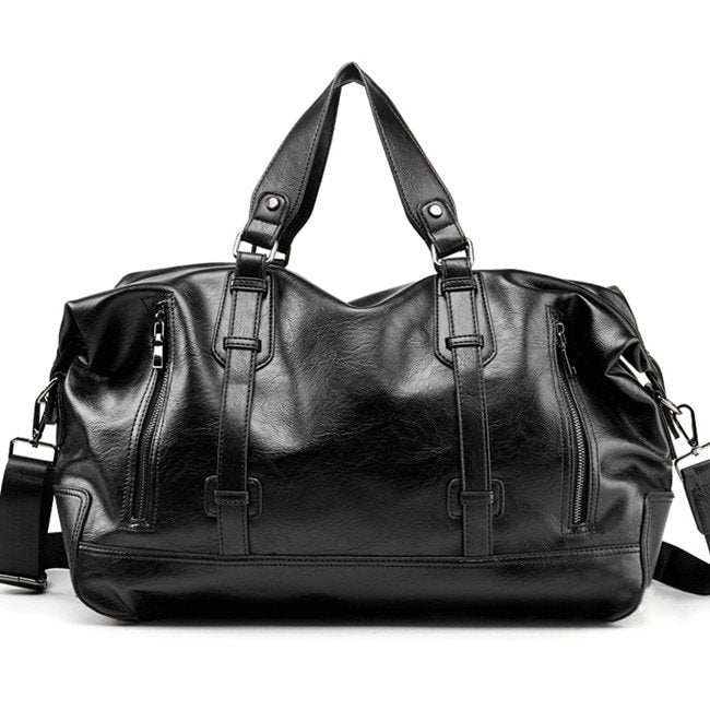 Large-capacity business handbag leather travel bag gym bag fashion men short-distance travel bag men Ooho
