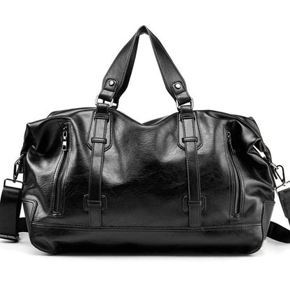 Large-capacity business handbag leather travel bag gym bag fashion men short-distance travel bag men Ooho