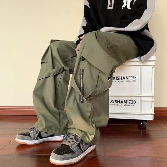 Loose Straight Cargo Pants Men Ooho