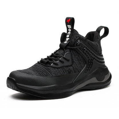 High-top Safety Shoes Construction Protective Footwear Men Steel Toe Shoes Breathable Hiking Boots Puncture Proof Work Boots Ooho