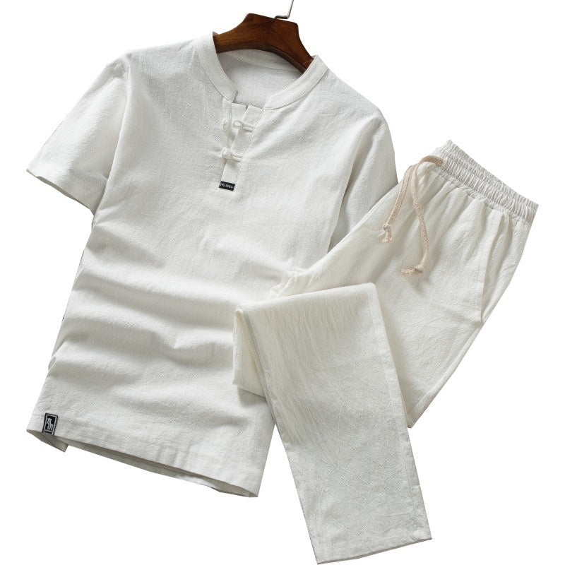 T-shirt Casual Trousers Two-piece Suit For Men Ooho