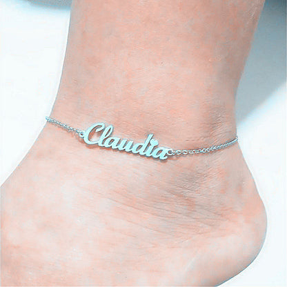 Summer Personalized Custom Name Anklets For Women Stainless Steel Cable Chain Gold Colour Sandy Beach Exquisite Jewelry Present Ooho