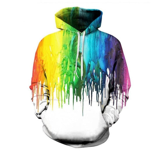 3D Hoodies Men Splatter Colorful Paint Stains 3D Print Sweatshirt Streetwear Pullovers Ooho