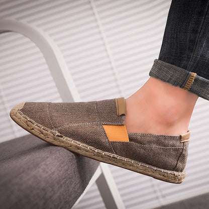 Handmade straw shoes canvas shoes Ooho