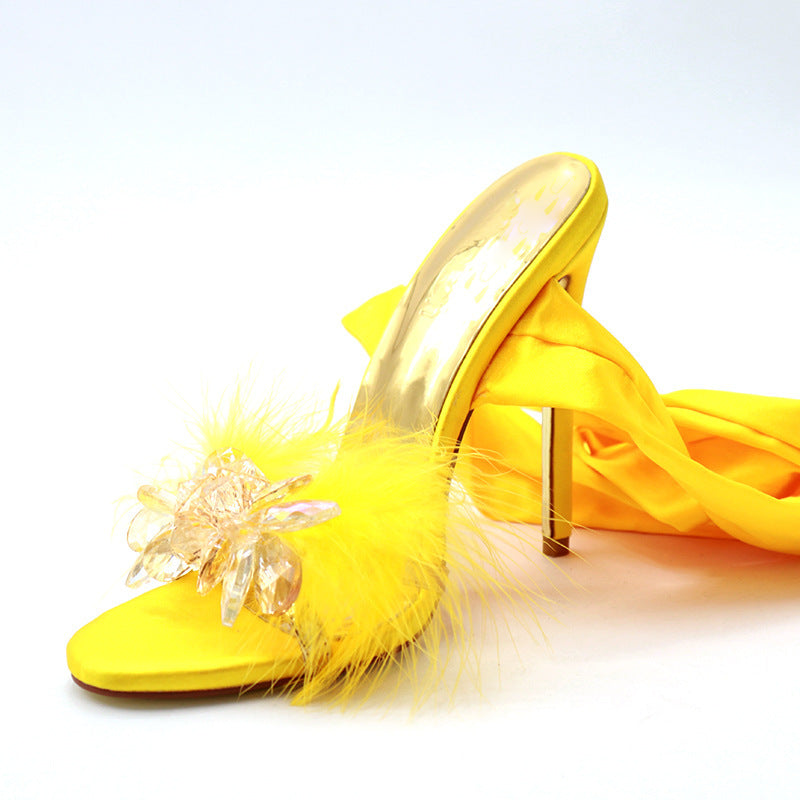 Stiletto cross strap sandals high heels Ooho