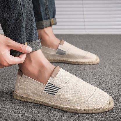 Handmade straw shoes canvas shoes Ooho