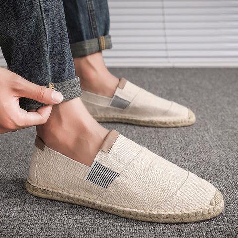 Handmade straw shoes canvas shoes Ooho