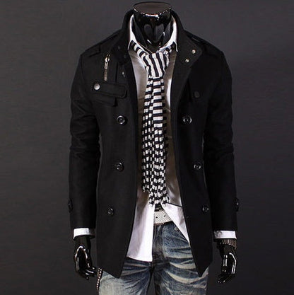 New Fashion Men Woolen Coat Ooho