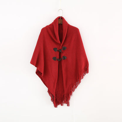 Winter Women's Loose Knitted Kimono Cardigan – Sleeveless Hooded Poncho Shawl Sweater Ooho