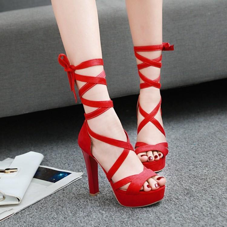 Women's Waterproof Platform Super High Heel Sandals Ooho