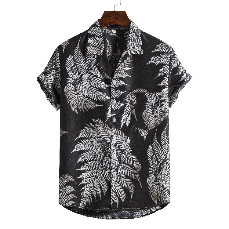 Men Short sleeved beach shirts men New printed T shirt Ooho