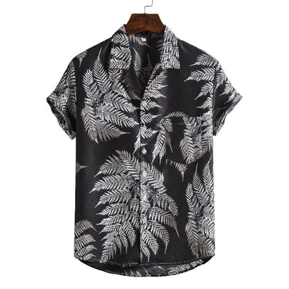 Men Short sleeved beach shirts men New printed T shirt Ooho