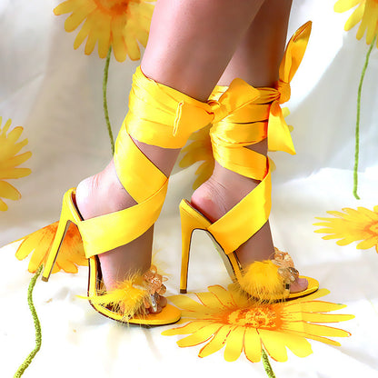 Stiletto cross strap sandals high heels Ooho
