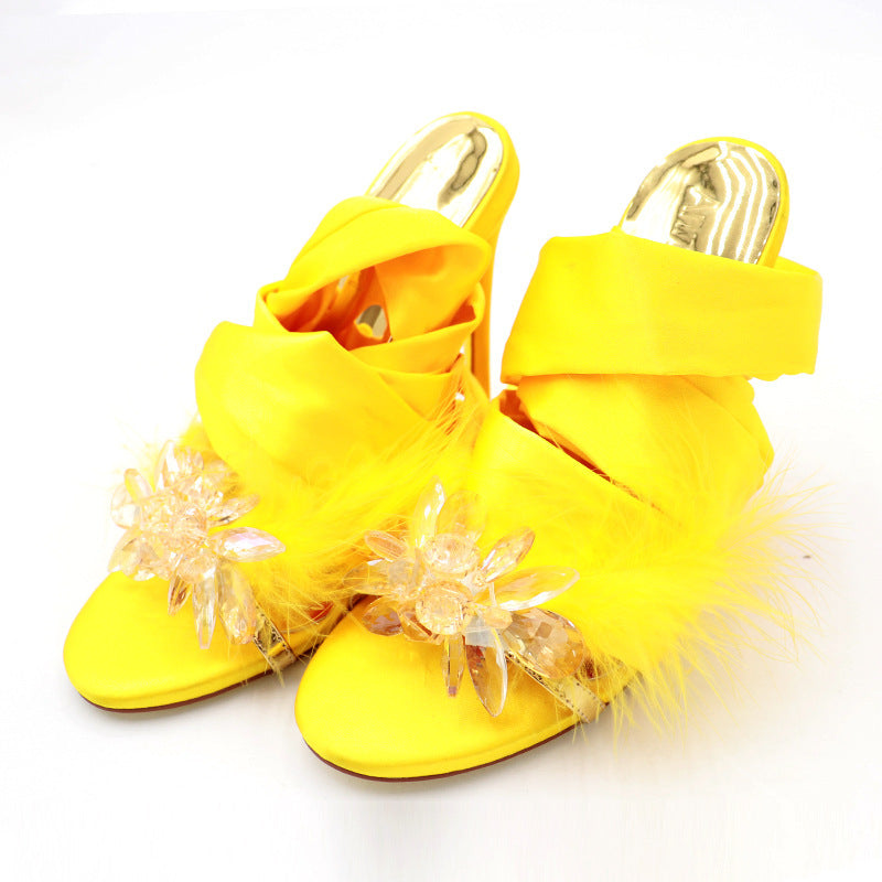 Stiletto cross strap sandals high heels Ooho