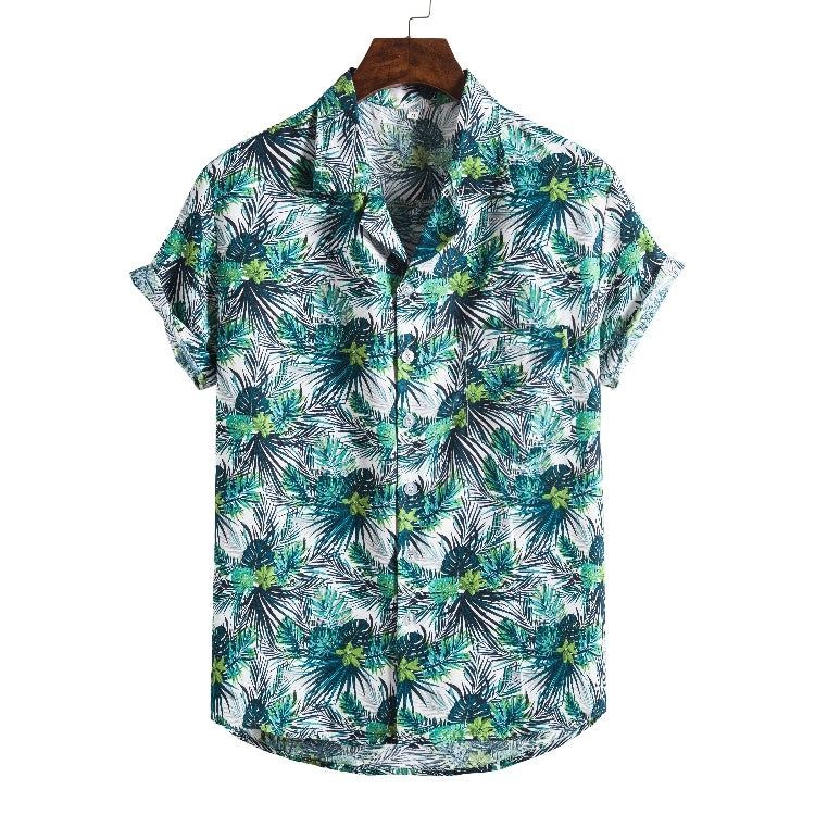 Men Short sleeved beach shirts men New printed T shirt Ooho
