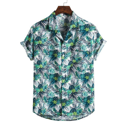Men Short sleeved beach shirts men New printed T shirt Ooho