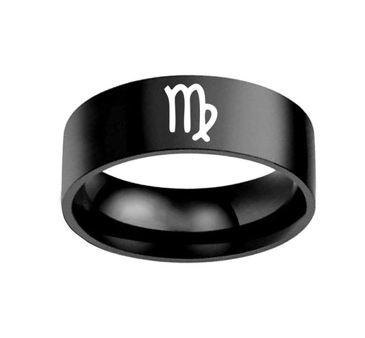 Twelve Constellation Rings Stainless Steel Male And Female Ring Rings Ooho
