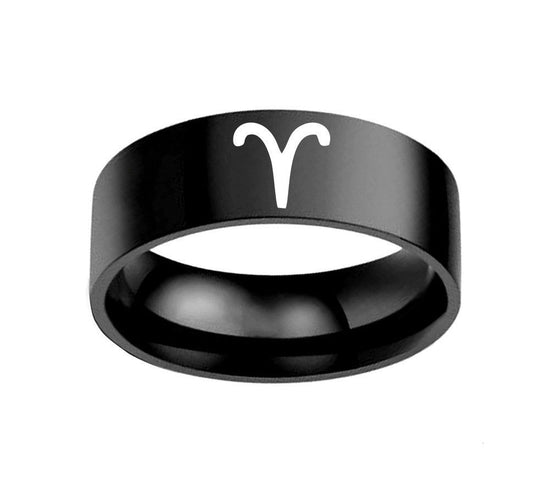 Twelve Constellation Rings Stainless Steel Male And Female Ring Rings Ooho