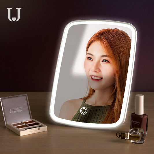 Intelligent Portable Desktop Ladies Makeup Light Adjustable Women Girls Rectangle Mirrors Ooho