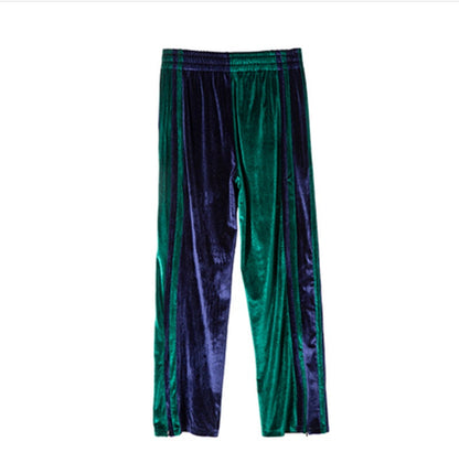 Velour Track Pants Men Women Hip Hop Fashionable Velvet Pan Ooho