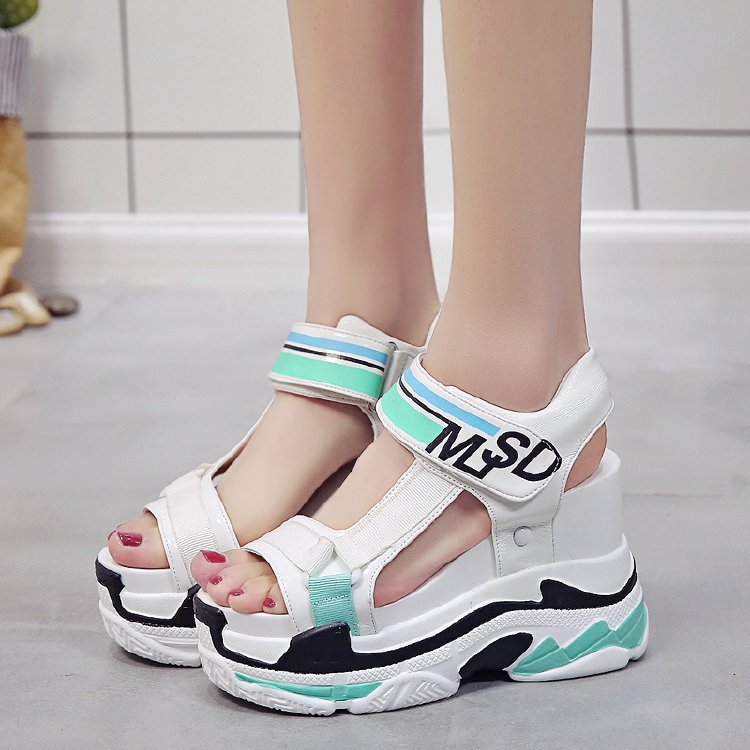 TUINANLE Women Sandals Summer Chunky High Heels Female Wedges Shoes for Women Platform Patchwork Casual Sandalia Feminina Ooho