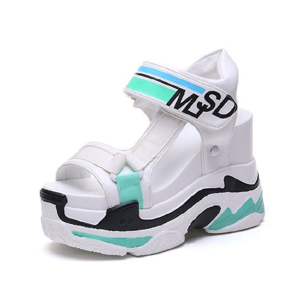 TUINANLE Women Sandals Summer Chunky High Heels Female Wedges Shoes for Women Platform Patchwork Casual Sandalia Feminina Ooho
