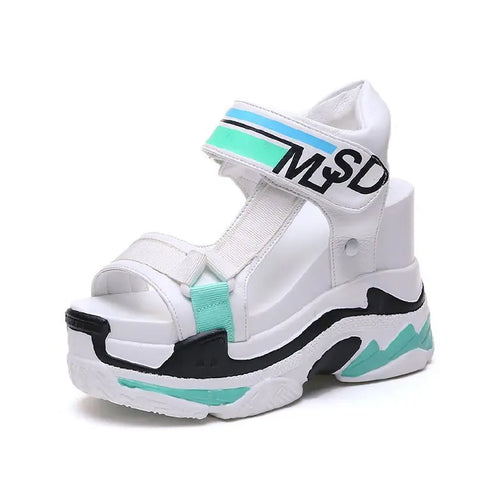 TUINANLE Women Sandals Summer Chunky High Heels Female Wedges Shoes for Women Platform Patchwork Casual Sandalia Feminina Ooho