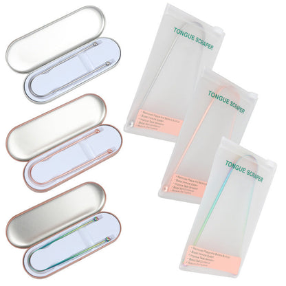 Tongue Scraper Cleaner Metal Cleaning Scraper for Men and Women Tongue Toothbrush Dental Oral Care Hygiene Tool Ooho