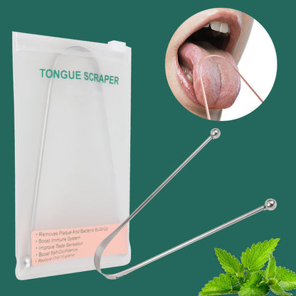 Tongue Scraper Cleaner Metal Cleaning Scraper for Men and Women Tongue Toothbrush Dental Oral Care Hygiene Tool Ooho