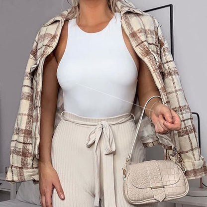 Summer Round Neck Sleeveless Bodysuit Bodysuit Ooho